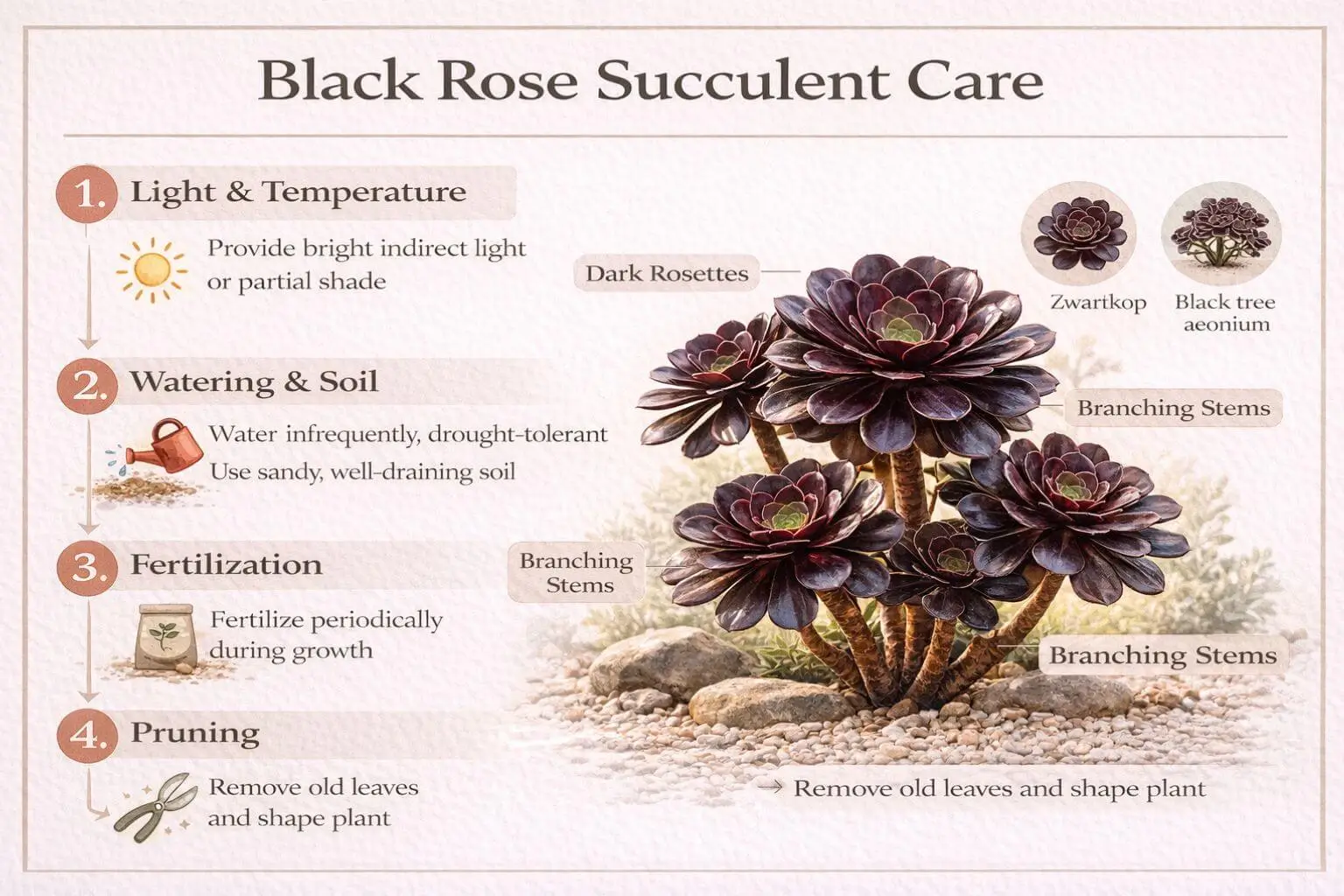 black rose succulent