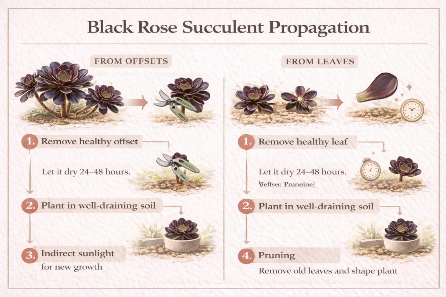black rose succulent