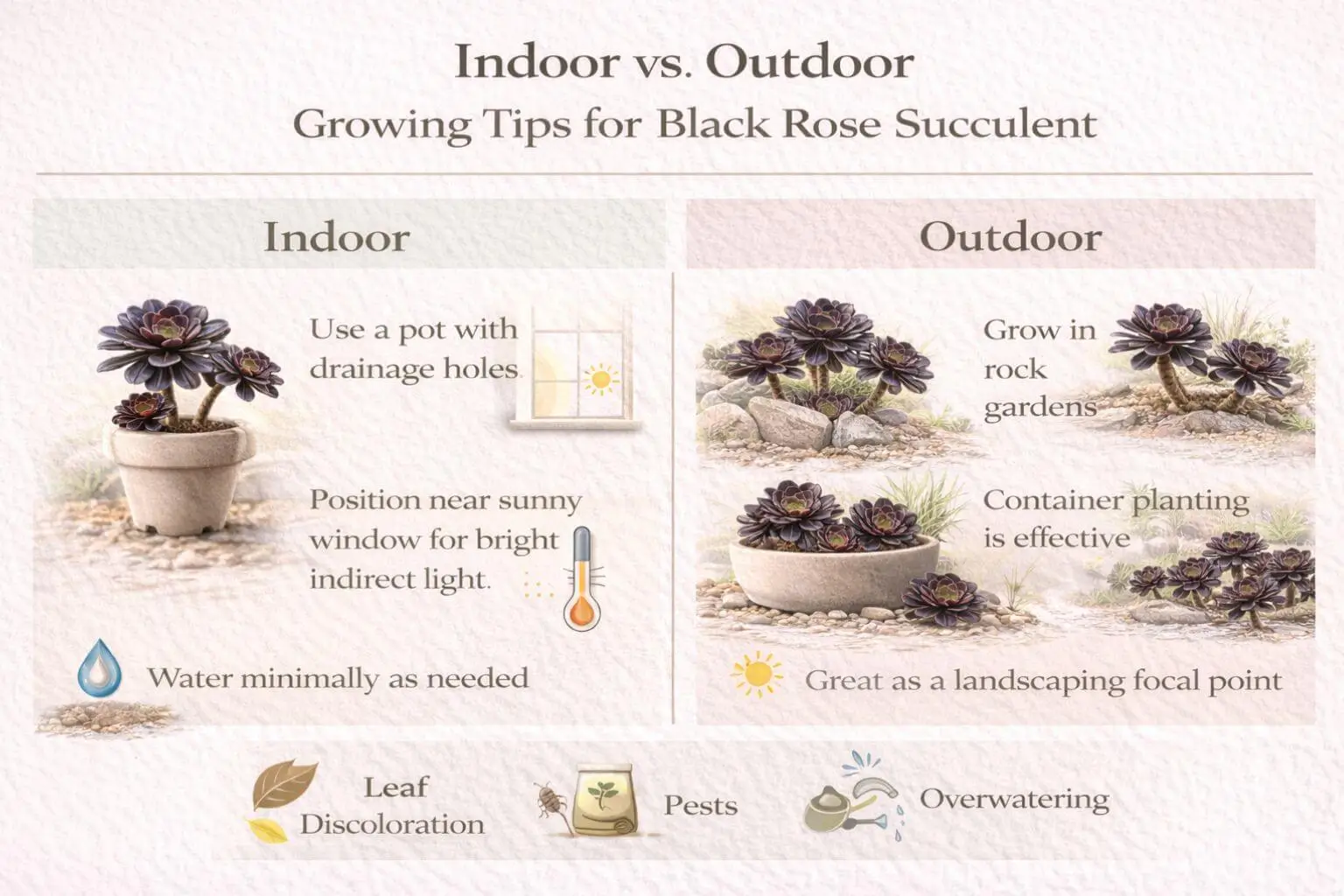 black rose succulent