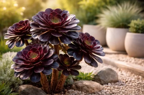 black rose succulent