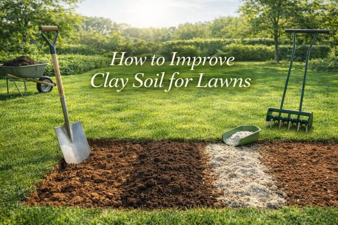 How to improve clay soil for lawns with compost, gypsum, and aeration techniques for healthy turf.
