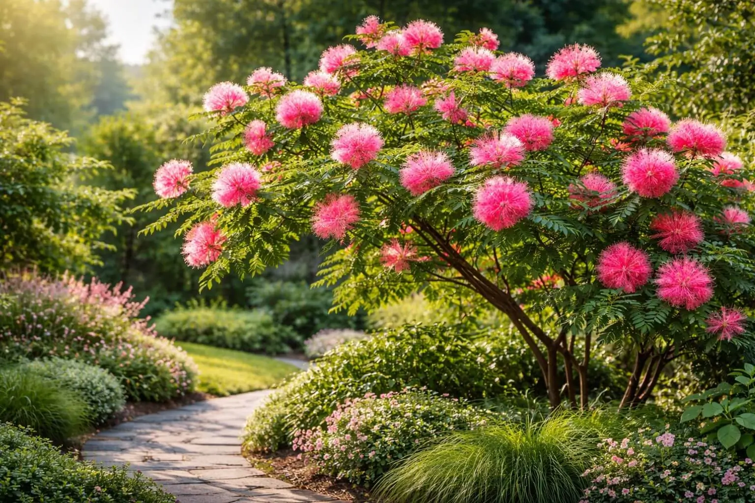 3+ Stunning Pink Powder Puff Plants to Transform Your Garden - Greenery ...