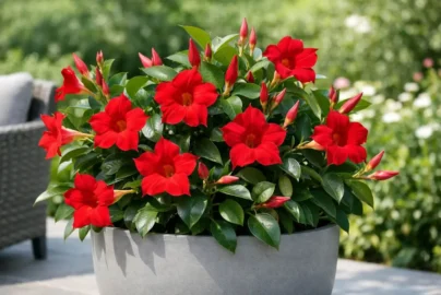 red dipladenia