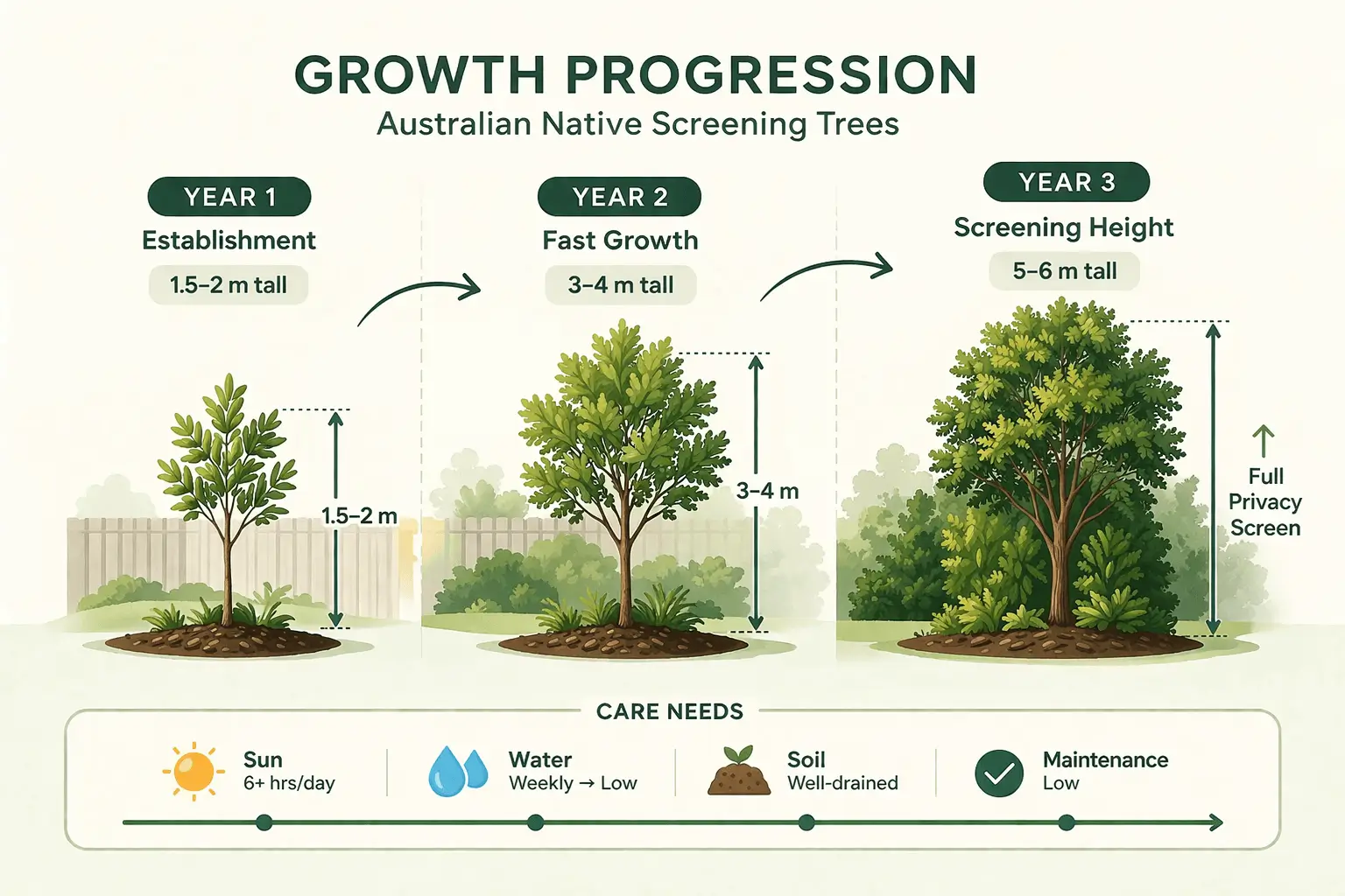australian native screening trees
