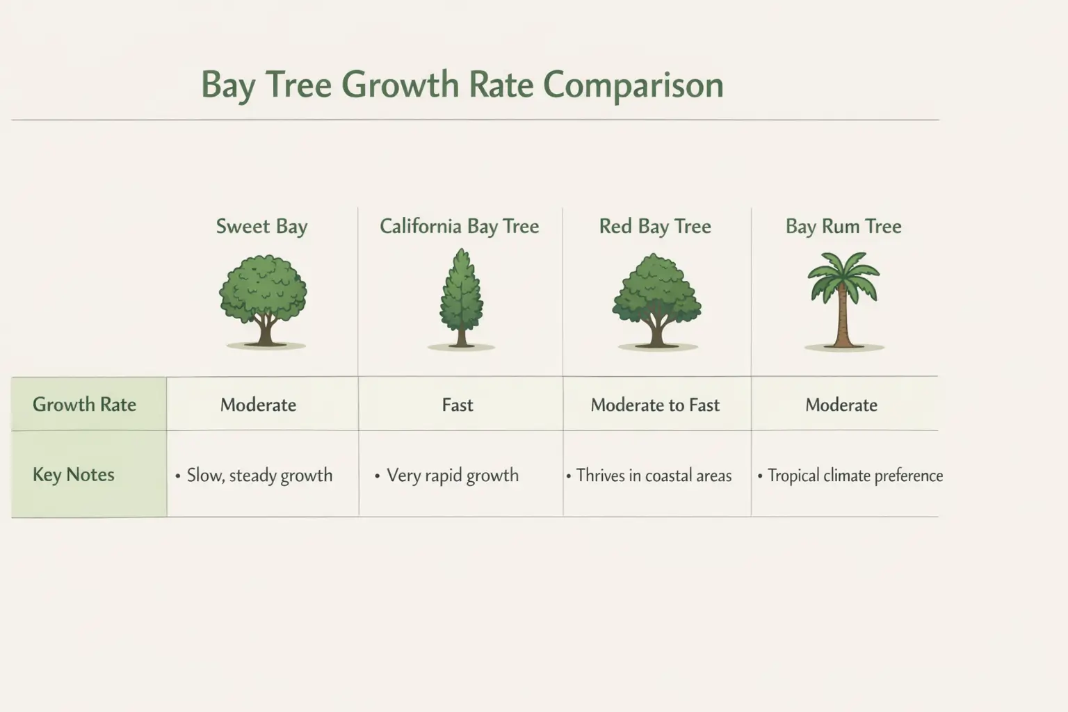 bay tree growth rate