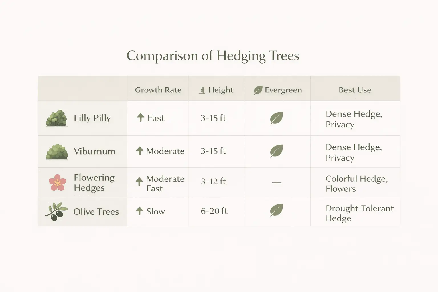 best hedging trees