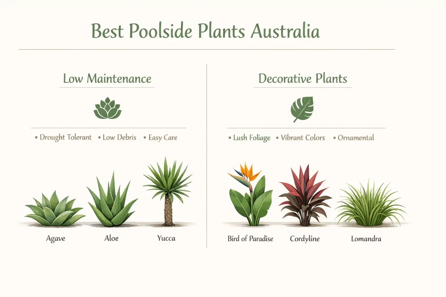best trees around pools australia