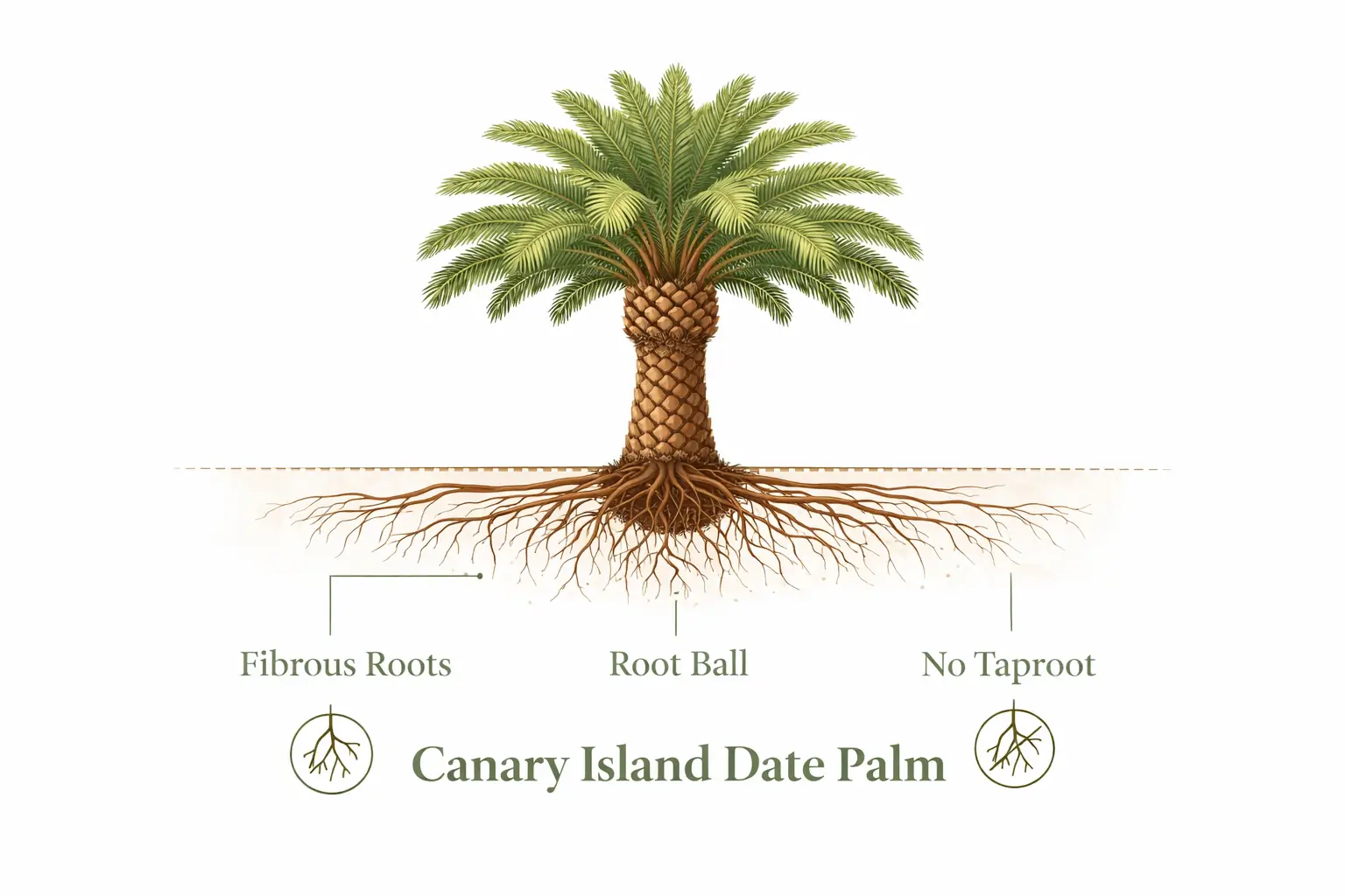 canary island date palm root system