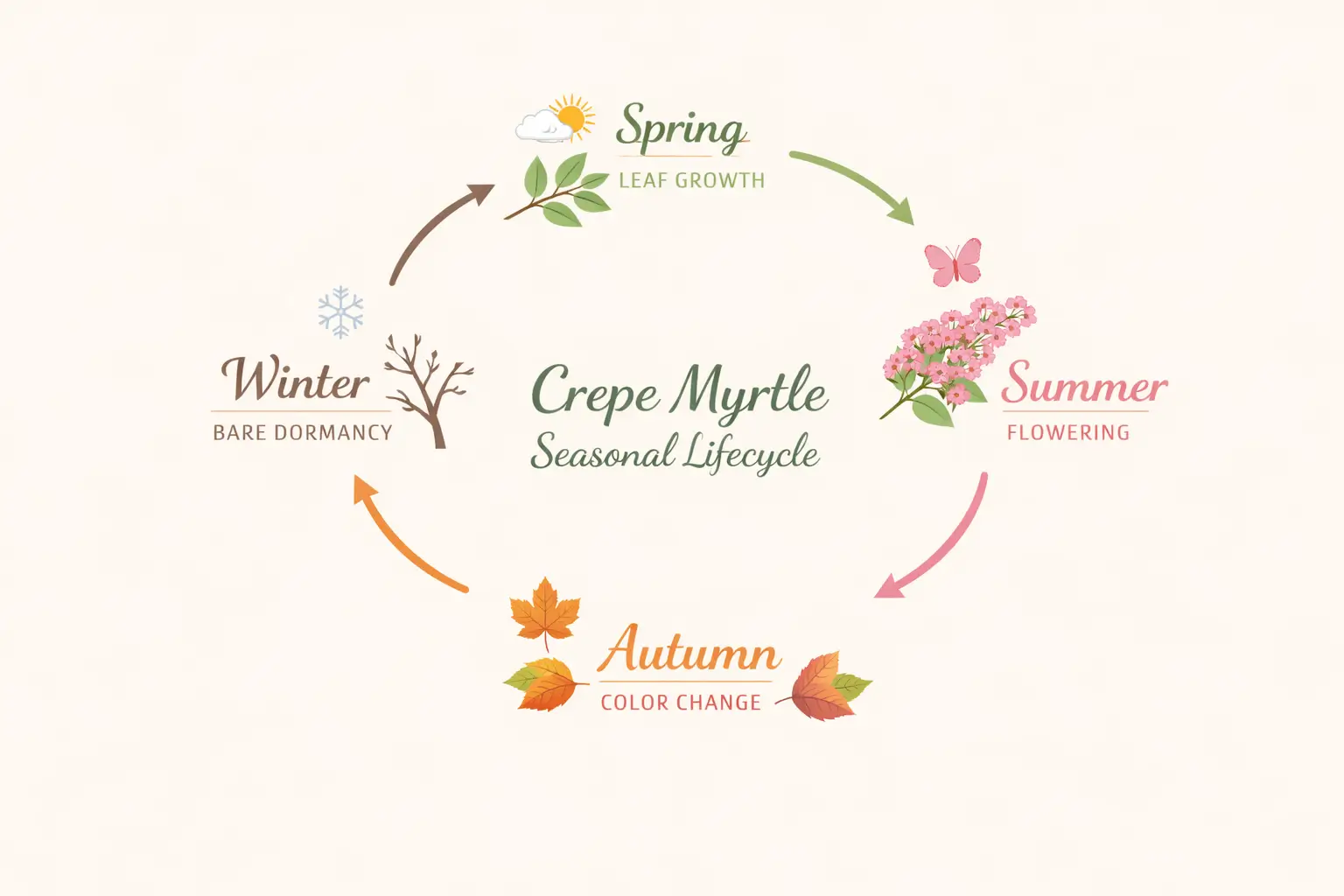 crepe myrtle deciduous or evergreen