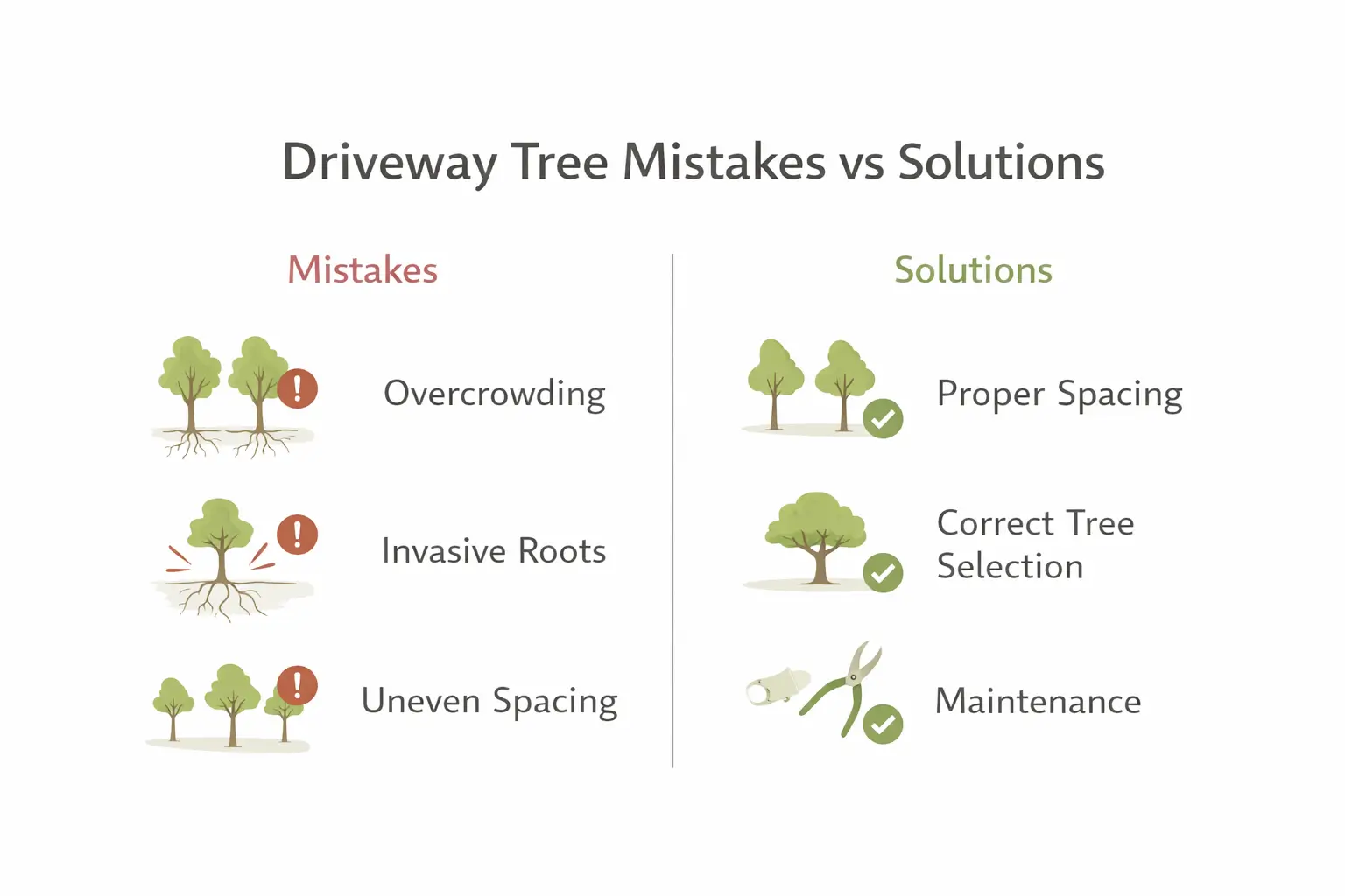 driveway trees ideas