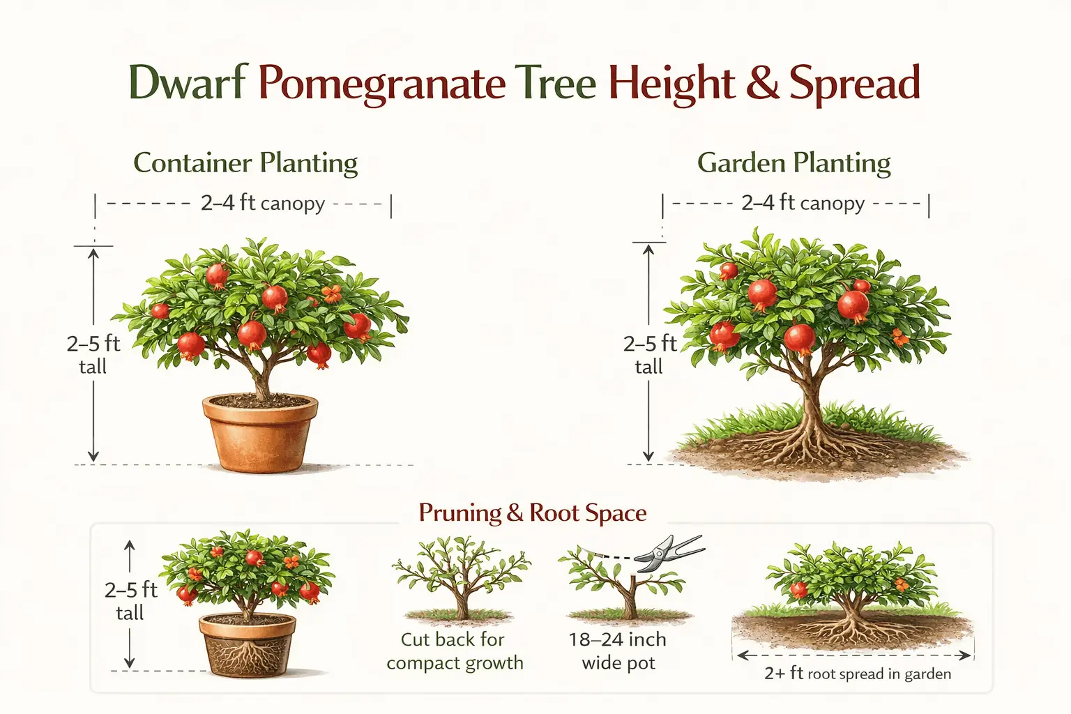 dwarf pomegranate fruit size