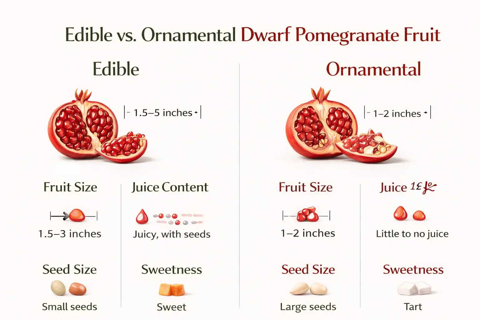 dwarf pomegranate fruit size