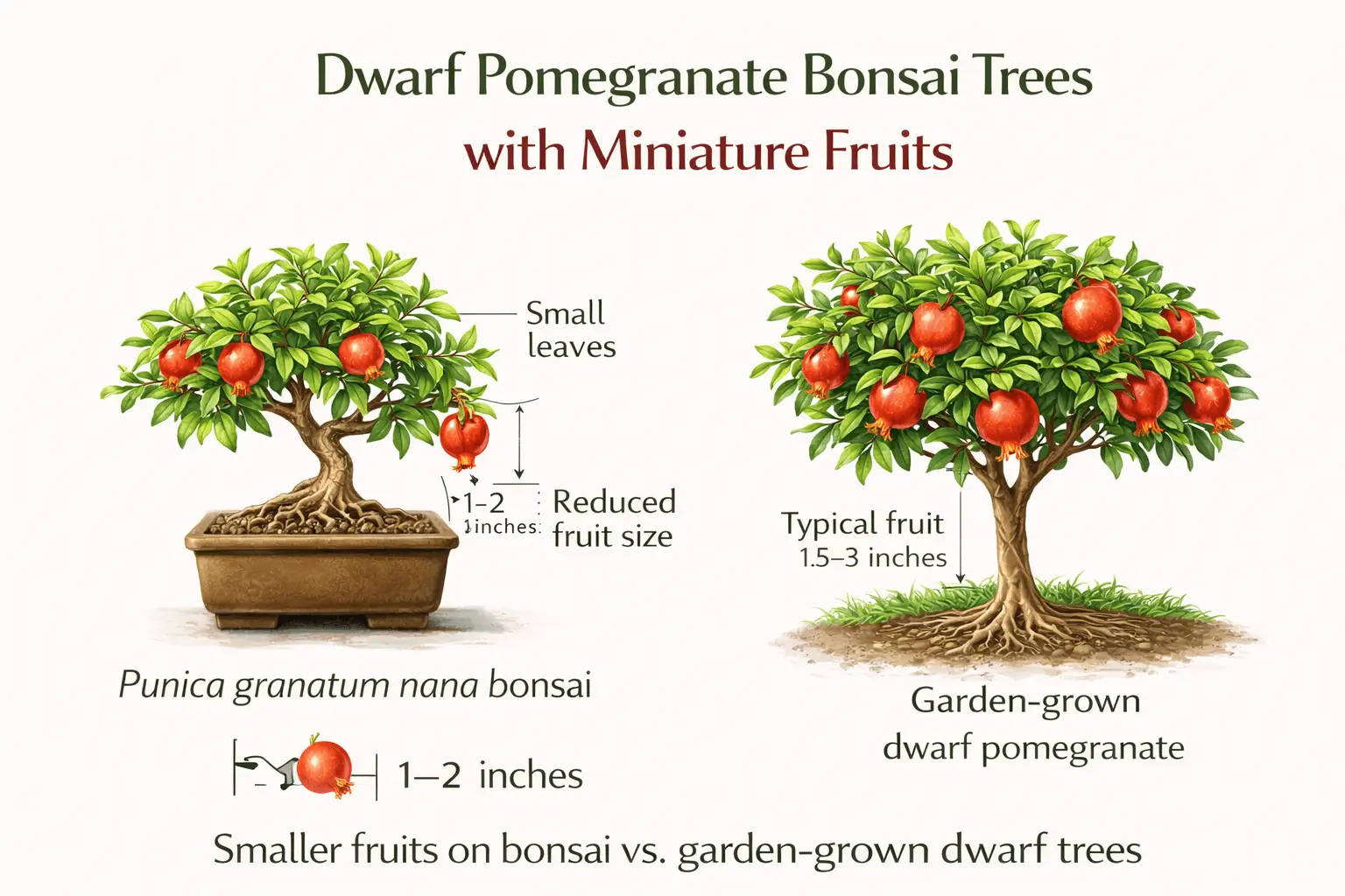 dwarf pomegranate fruit size