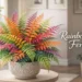 Rainbow Fern with colorful multicolored fronds in indoor decorative setting