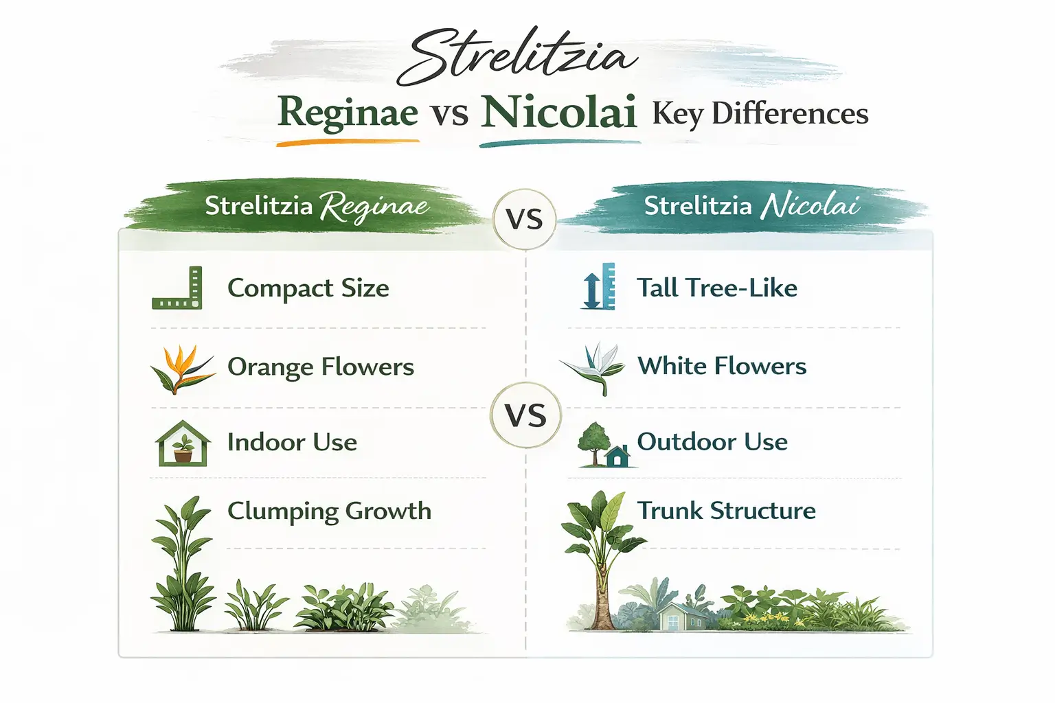 strelitzia reginae vs nicolai