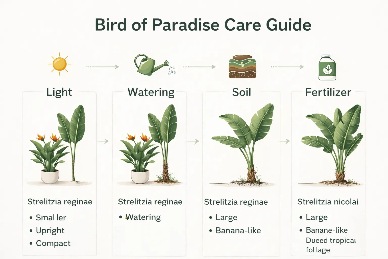 strelitzia reginae vs nicolai