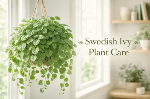 Swedish ivy plant care hanging houseplant with cascading foliage in bright indoor light