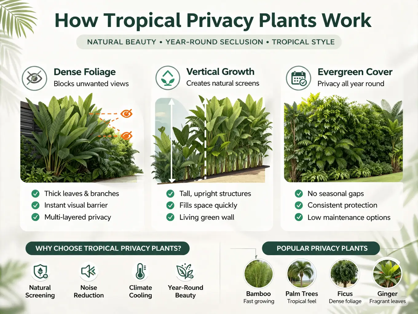 tropical privacy plants