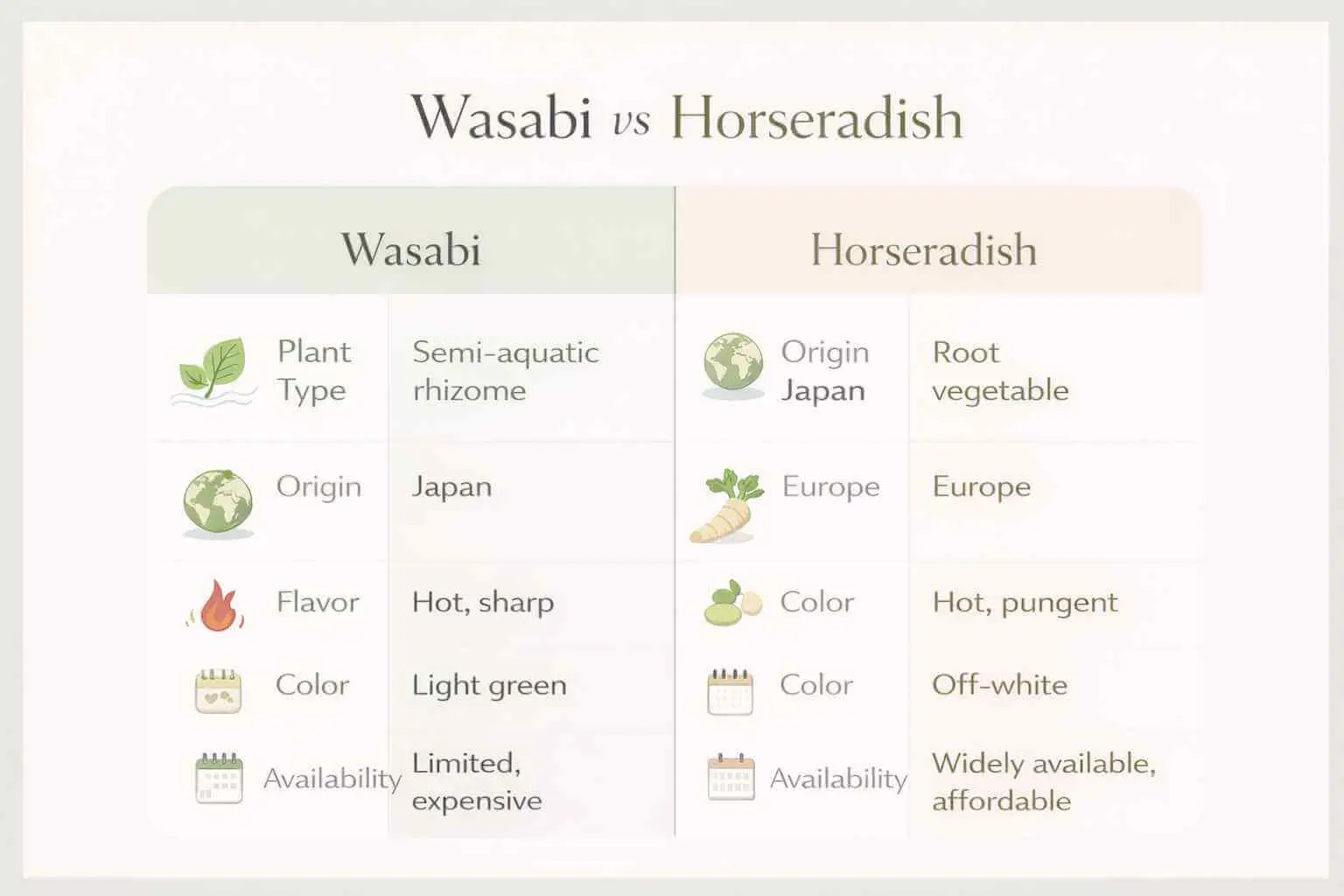 wasabi plant vs horseradish