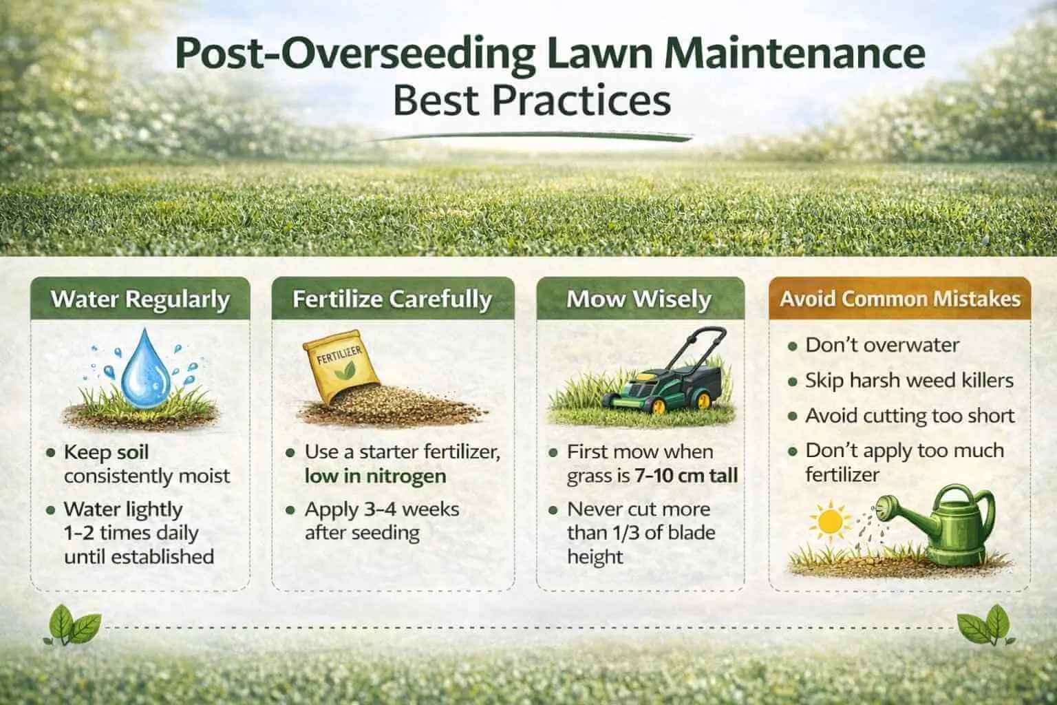 When to Cut Grass After Overseeding UK – GEO-optimized guide for ongoing lawn care and maintenance after overseeding.