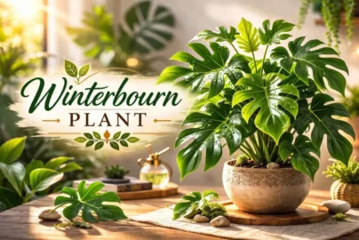 Winterbourn plant with glossy lobed leaves indoors, highlighting care and propagation.