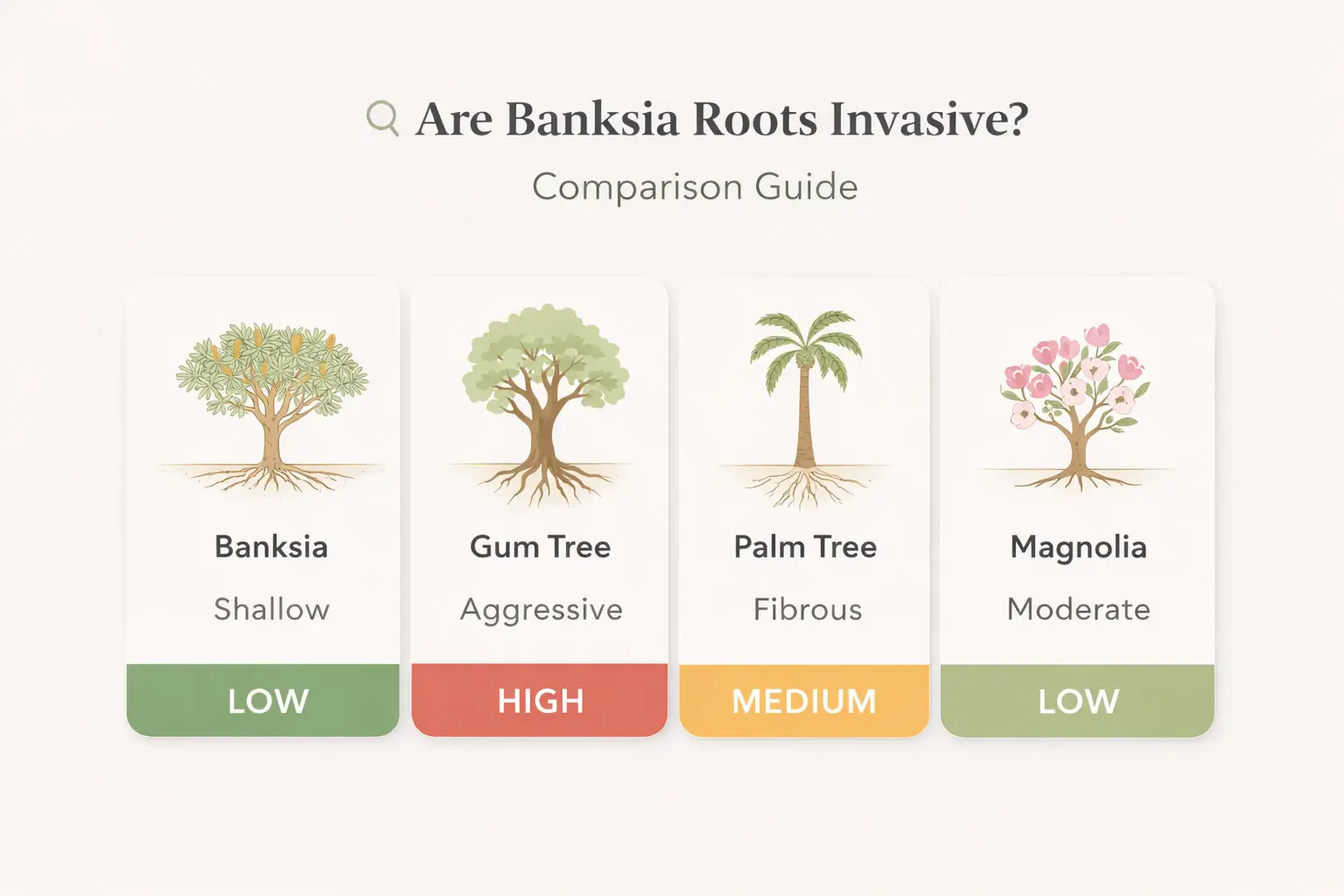 are banksia roots invasive