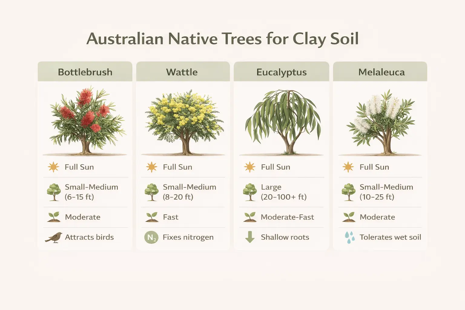 best trees for clay soil australia