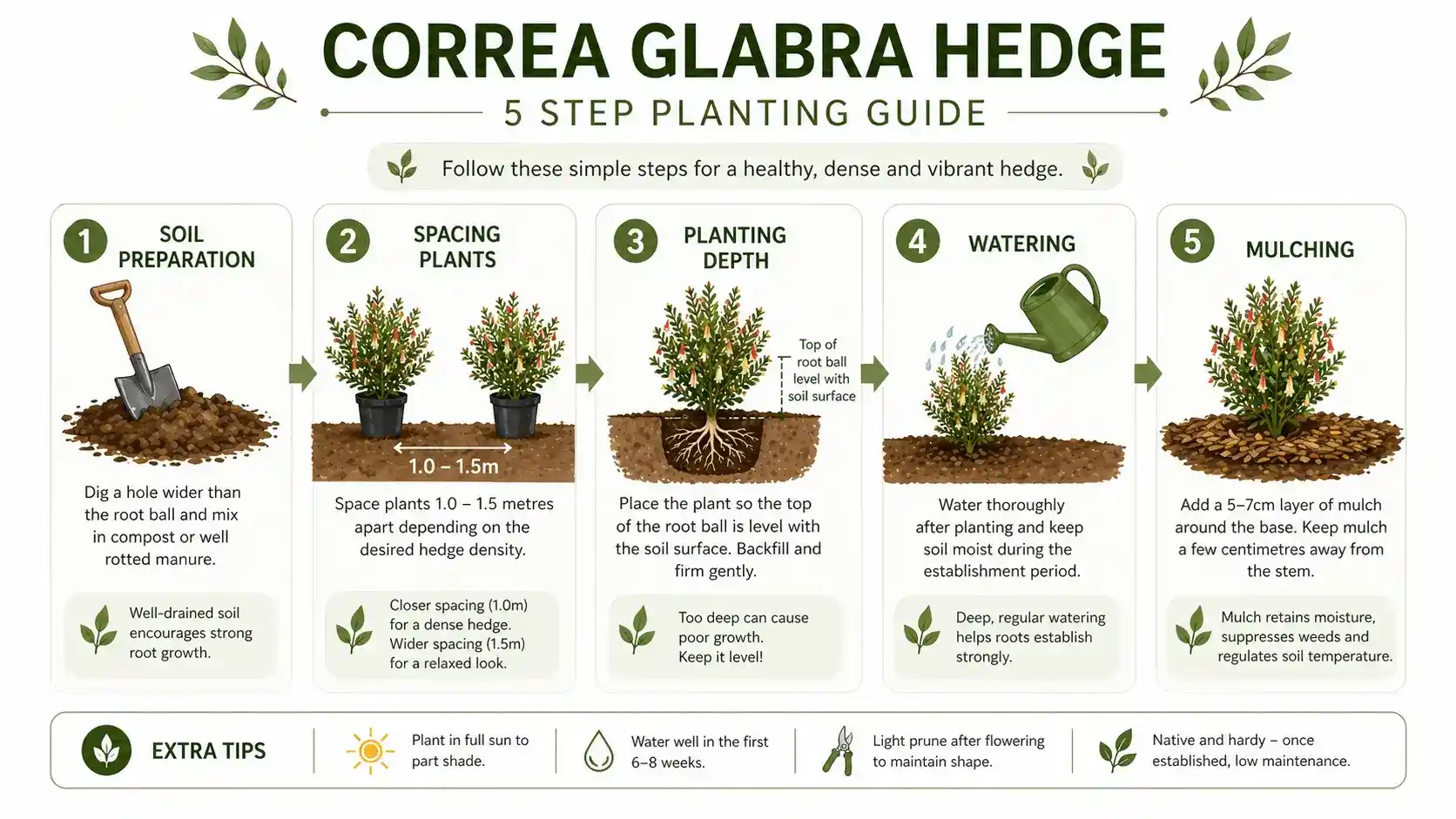 correa glabra hedge