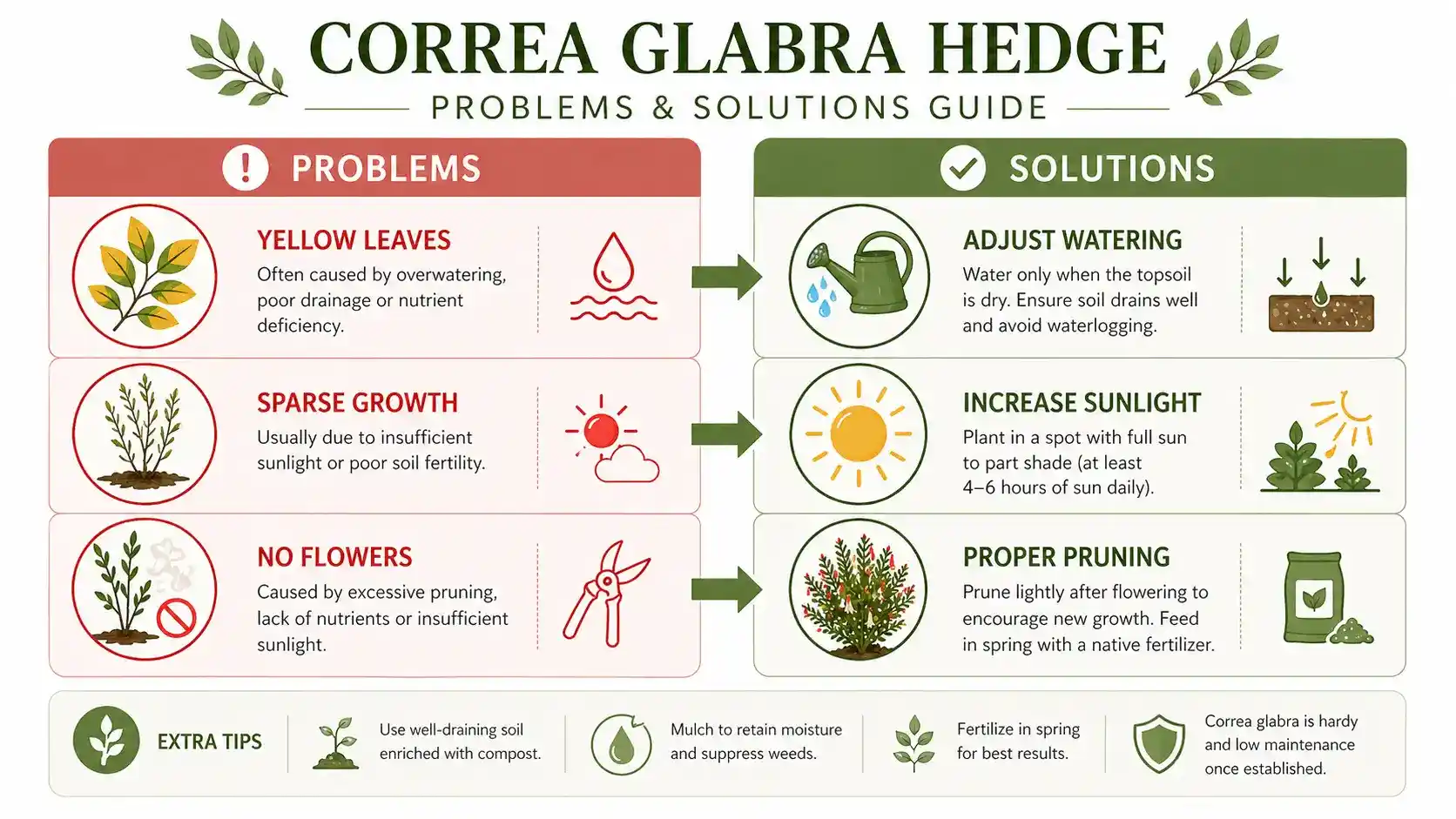 correa glabra hedge