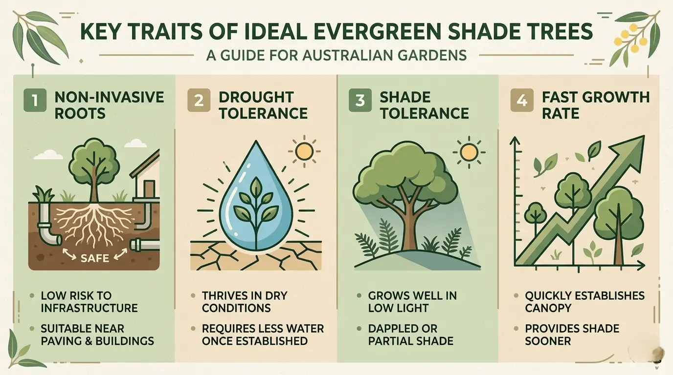 evergreen shade trees