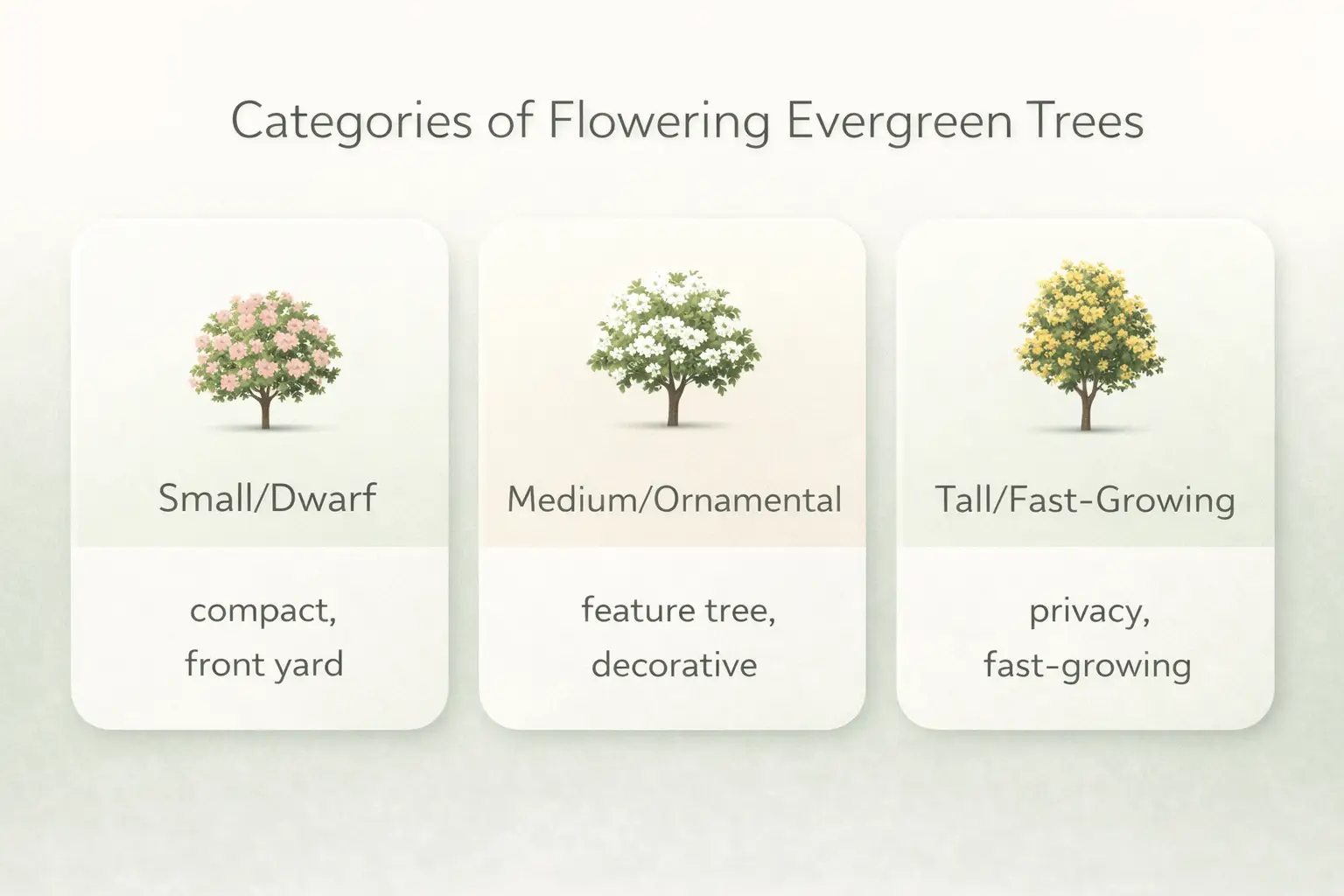 flowering evergreen trees