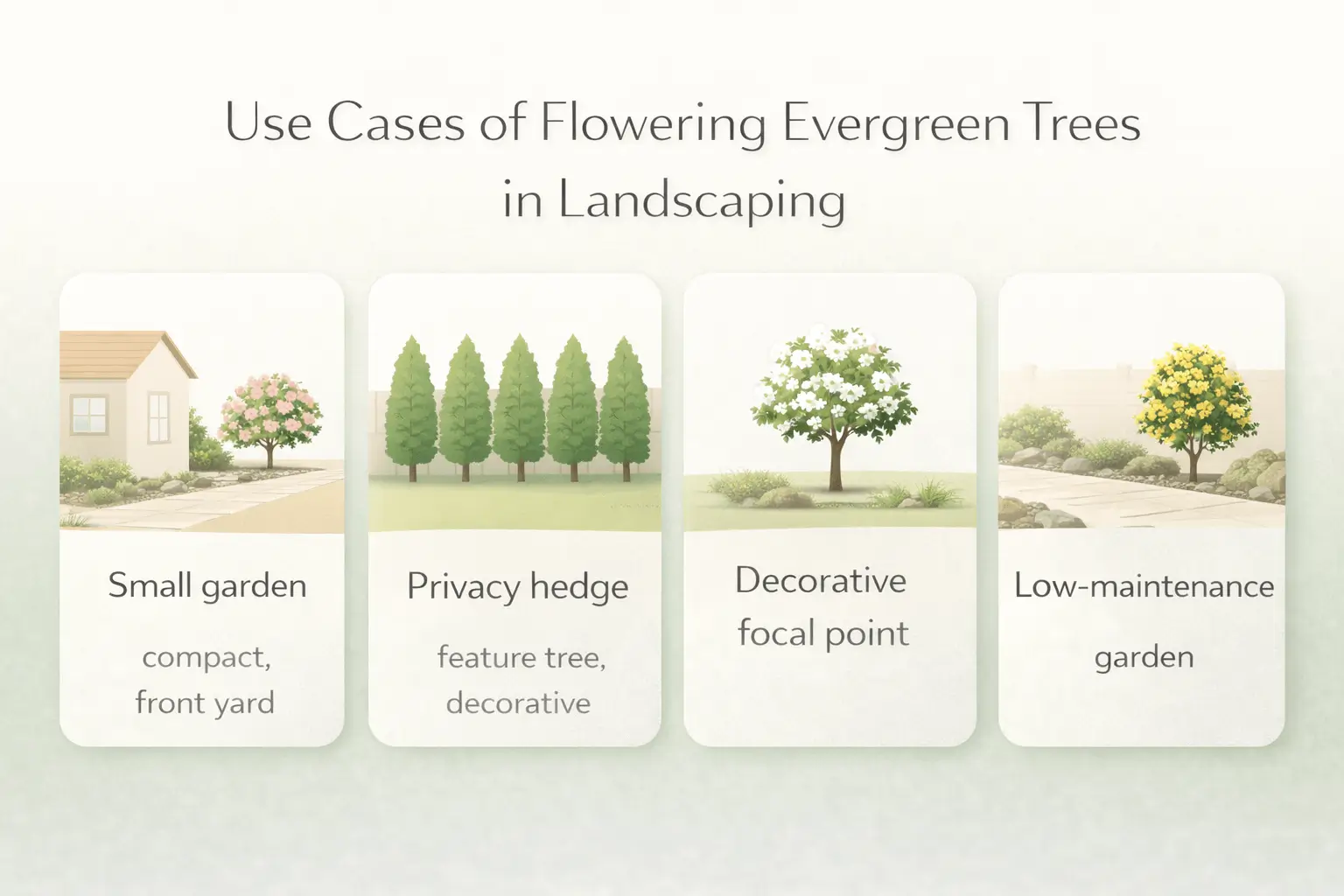 flowering evergreen trees