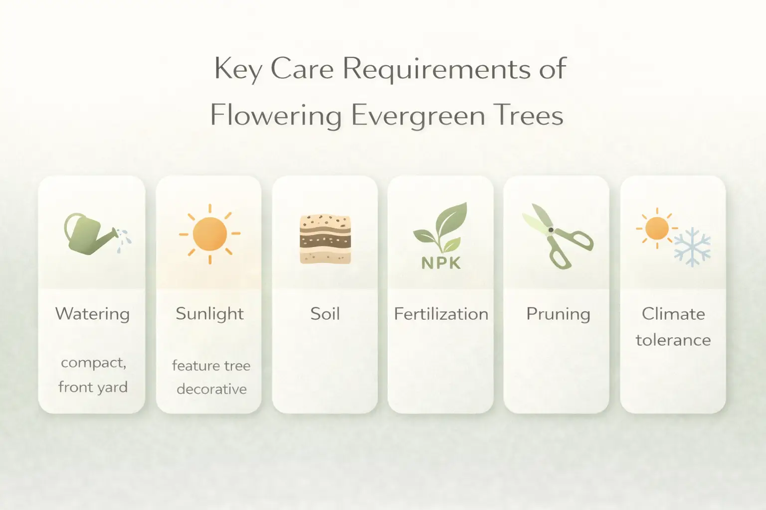 flowering evergreen trees