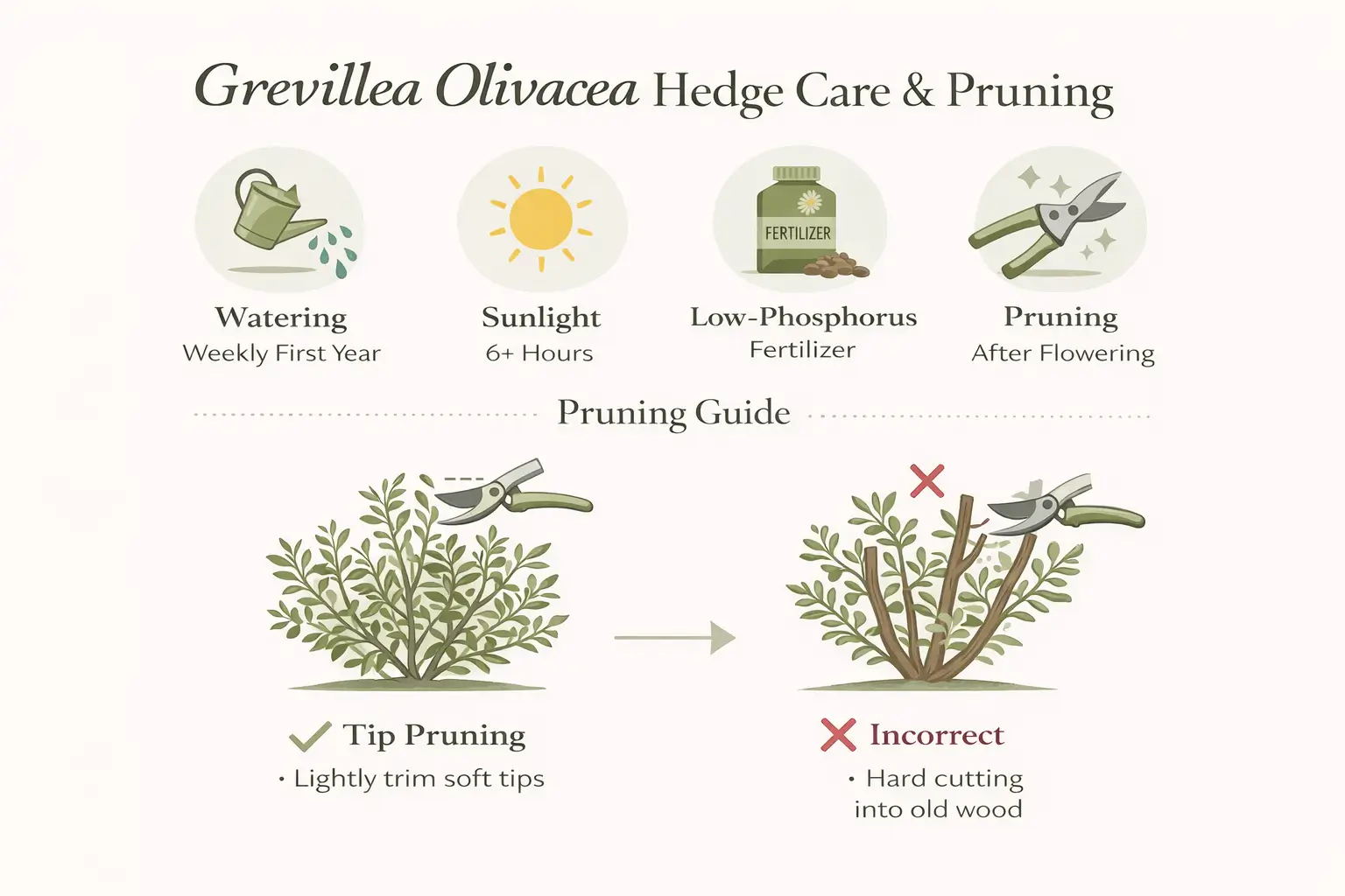 grevillea olivacea hedge