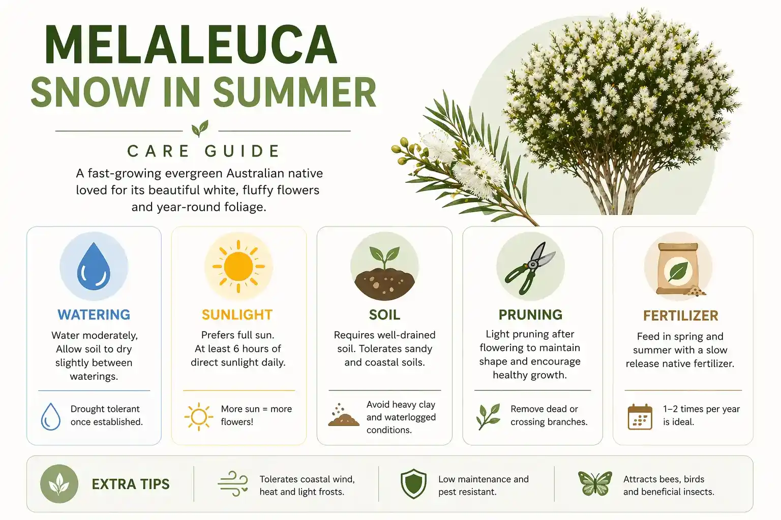 melaleuca snow in summer