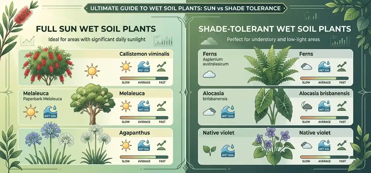 plants that like wet soil australia
