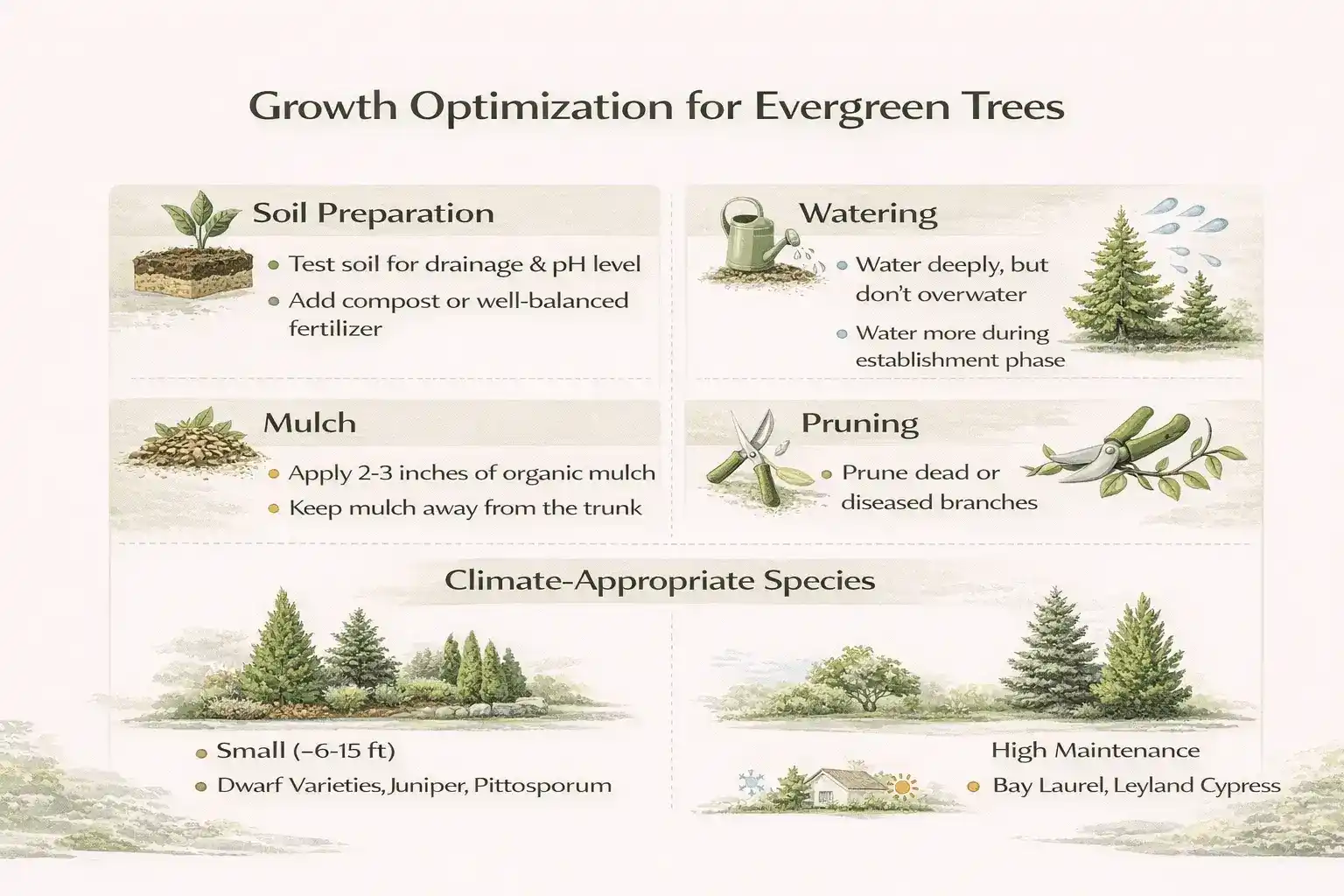 quick growing evergreen trees