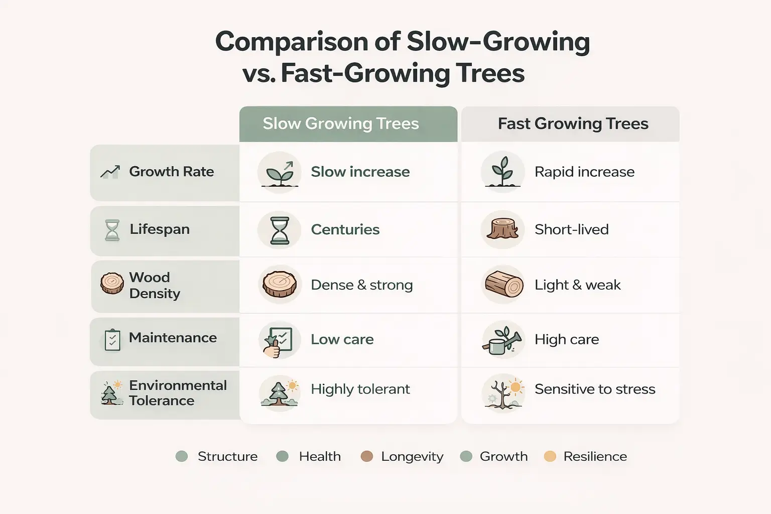 slowest growing tree
