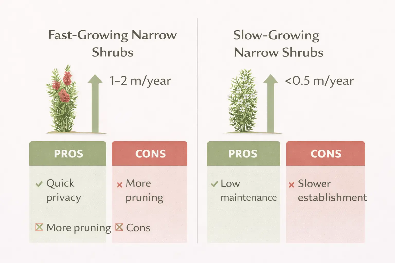 tall narrow shrubs australia