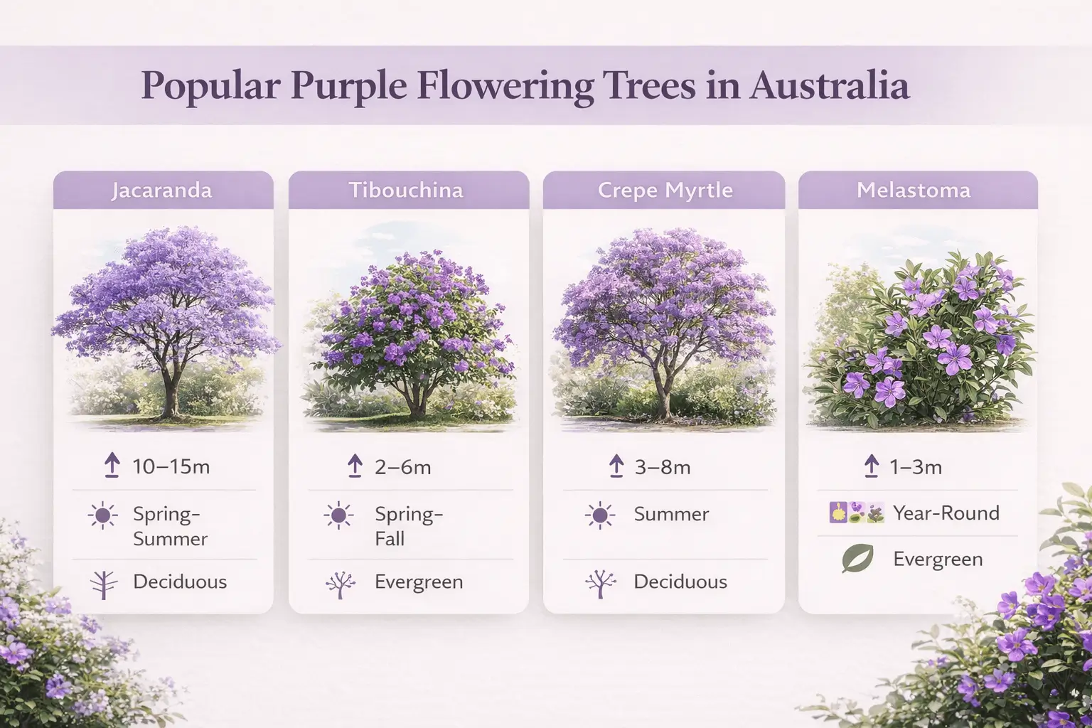 trees with purple flowers australia