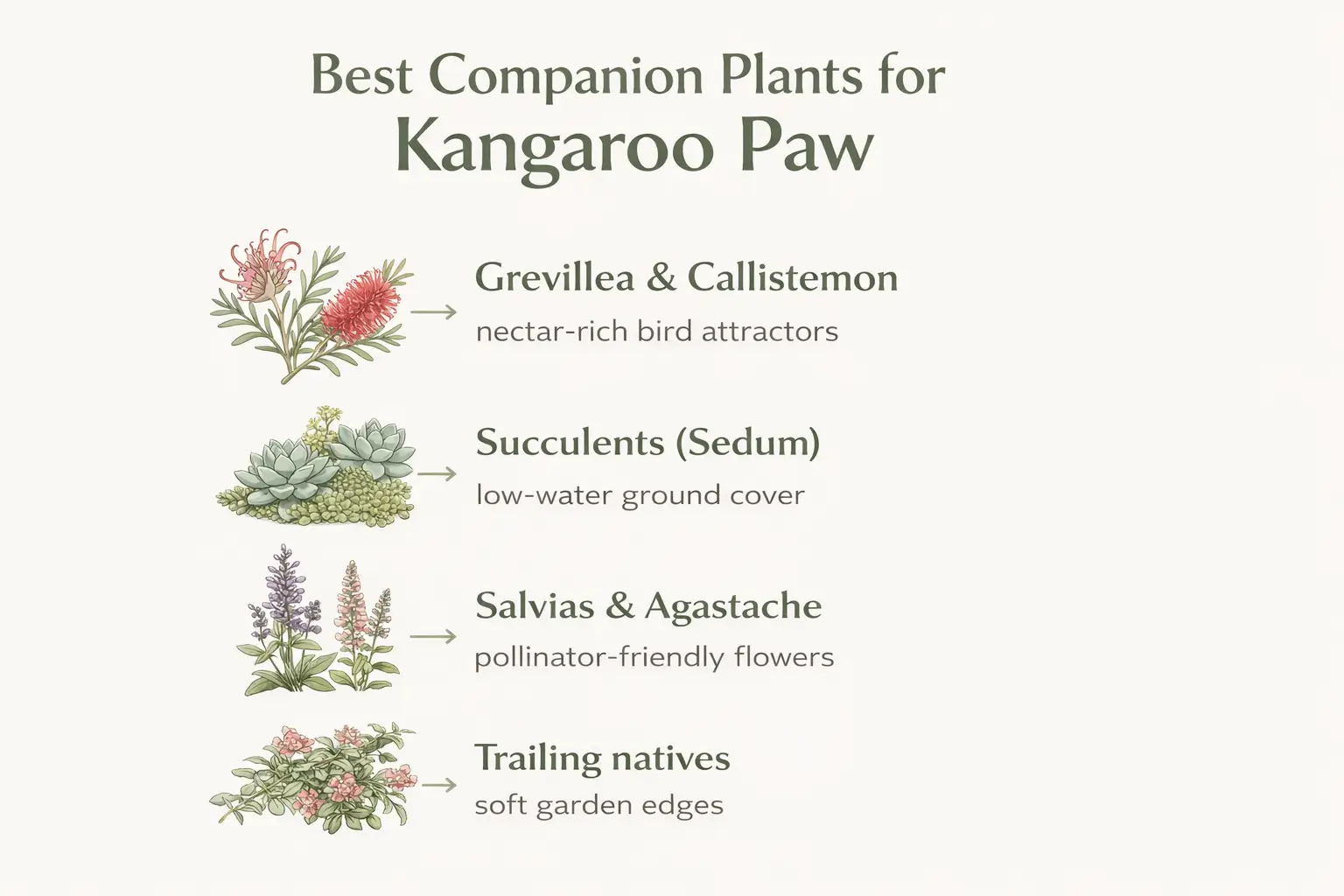 what to plant with kangaroo paw