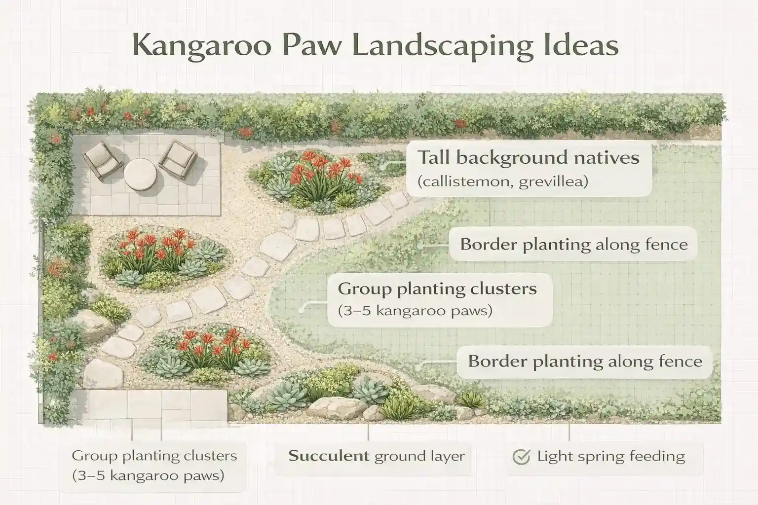 what to plant with kangaroo paw