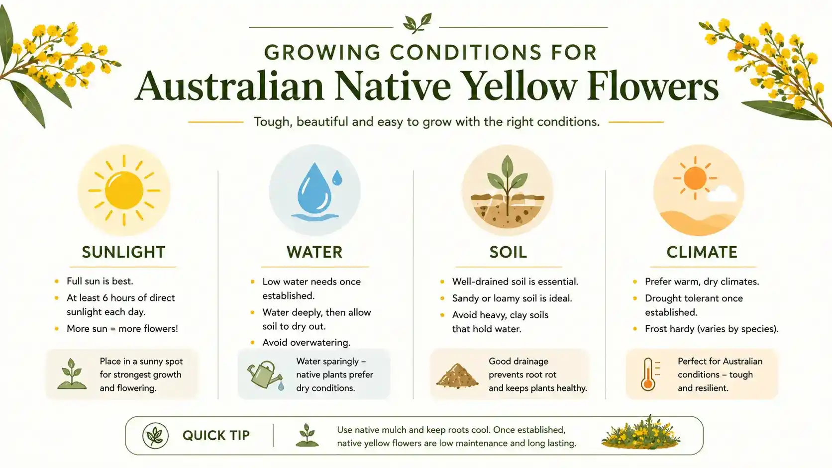 australian native yellow flowers
