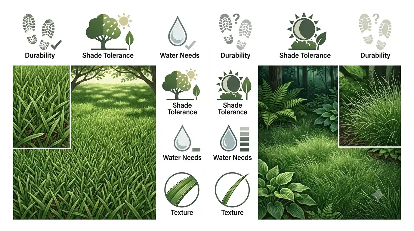 shade loving grasses