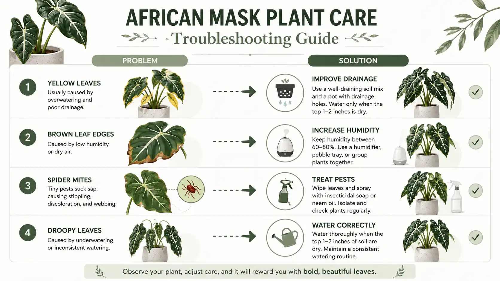 african mask plant care
