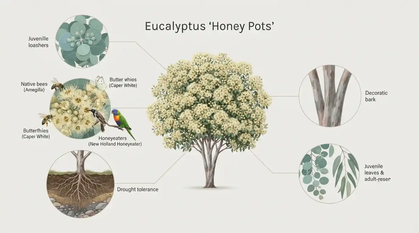 eucalyptus honey pots