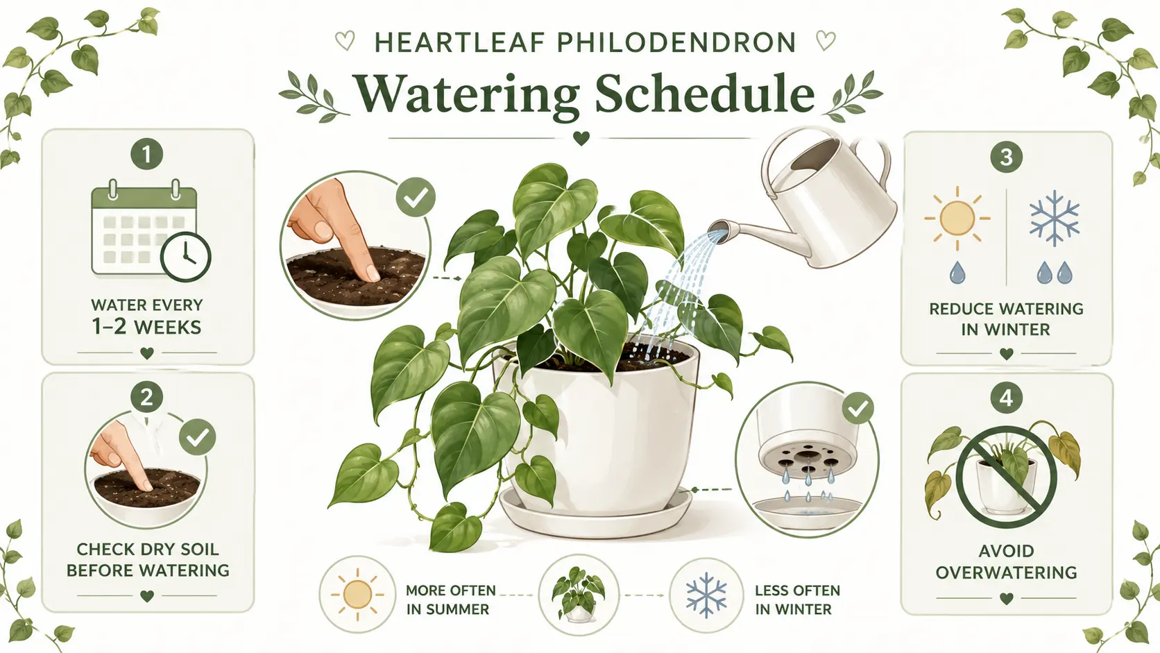how often to water heartleaf philodendron