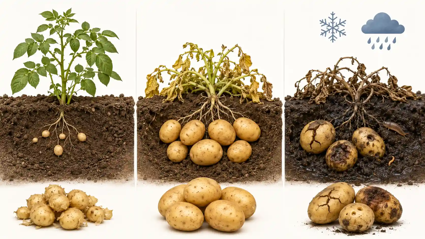 what do potato plants look like when ready to harvest
