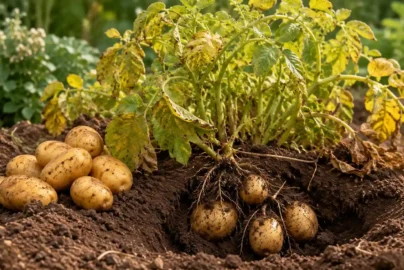 what do potato plants look like when ready to harvest