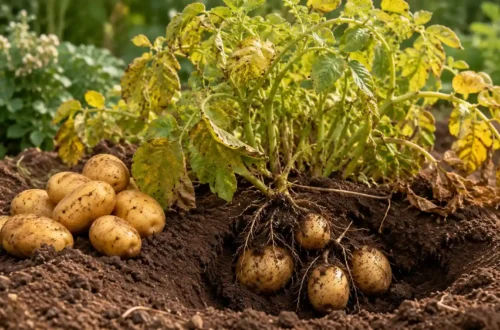 what do potato plants look like when ready to harvest